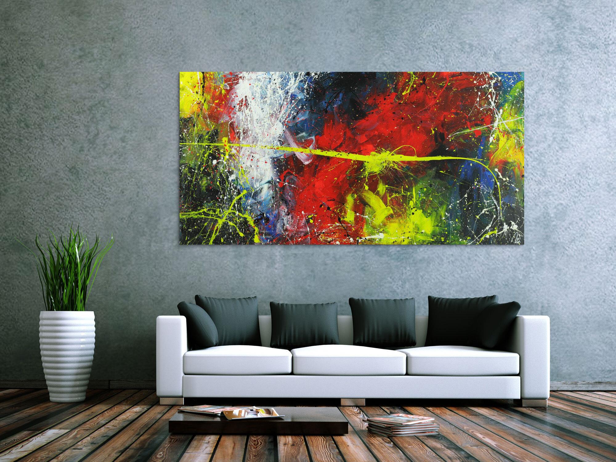 Abstraktes Gemälde sehr bunt Action Painting Modern Art ezeitgenössisch abstrakte expressionistisch