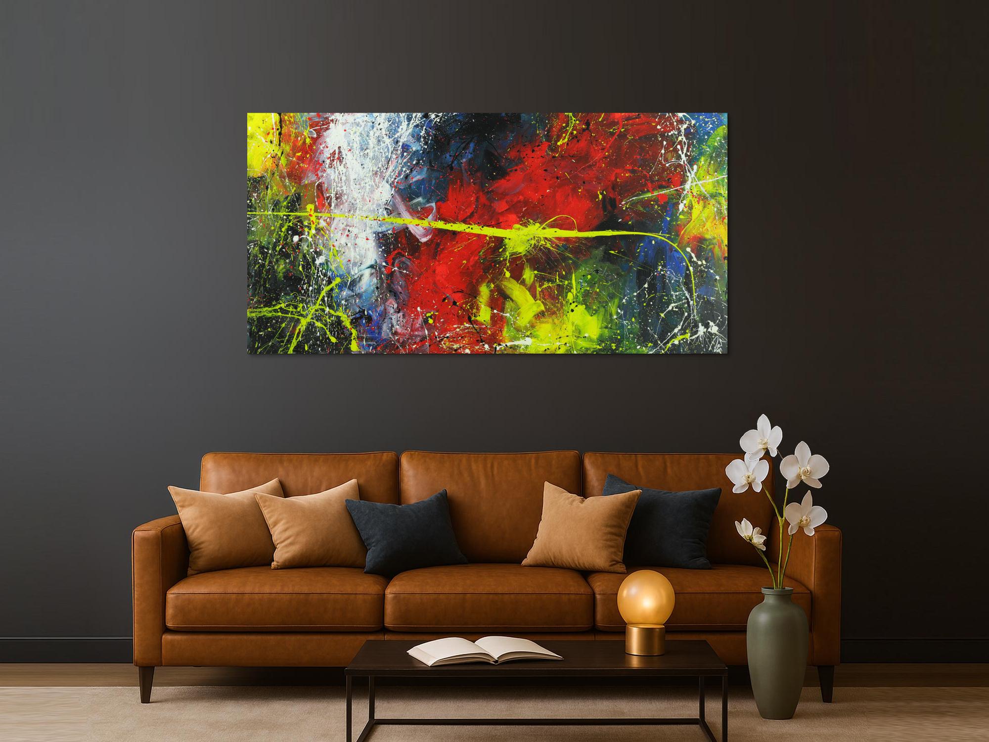 Abstraktes Gemälde sehr bunt Action Painting Modern Art ezeitgenössisch abstrakte expressionistisch