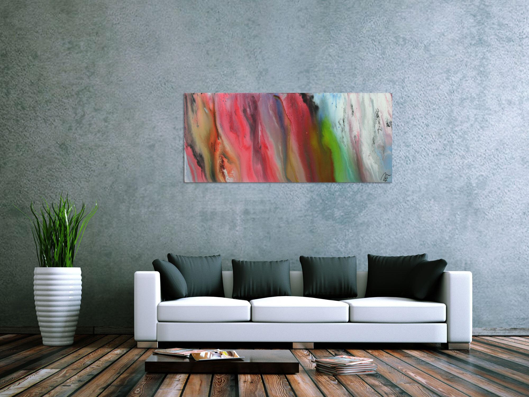 Abstraktes Acrylbild Modern Art zeitgenössisch abstrakt Fließtechnik Fluidpainting Pastellfarben