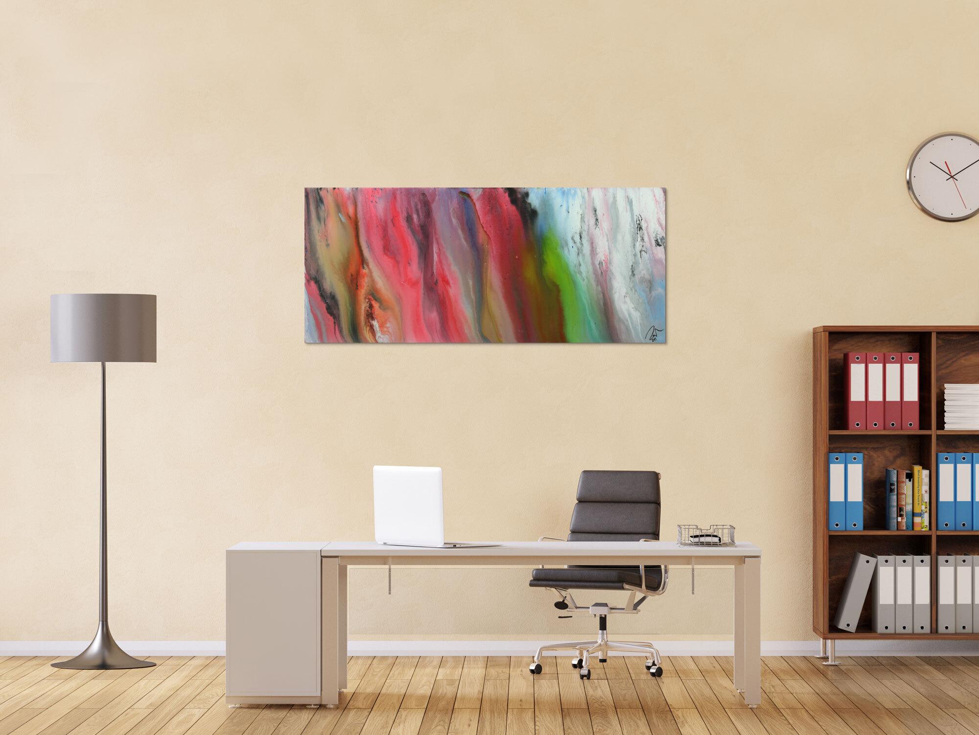 Abstraktes Acrylbild Modern Art zeitgenössisch abstrakt Fließtechnik Fluidpainting Pastellfarben