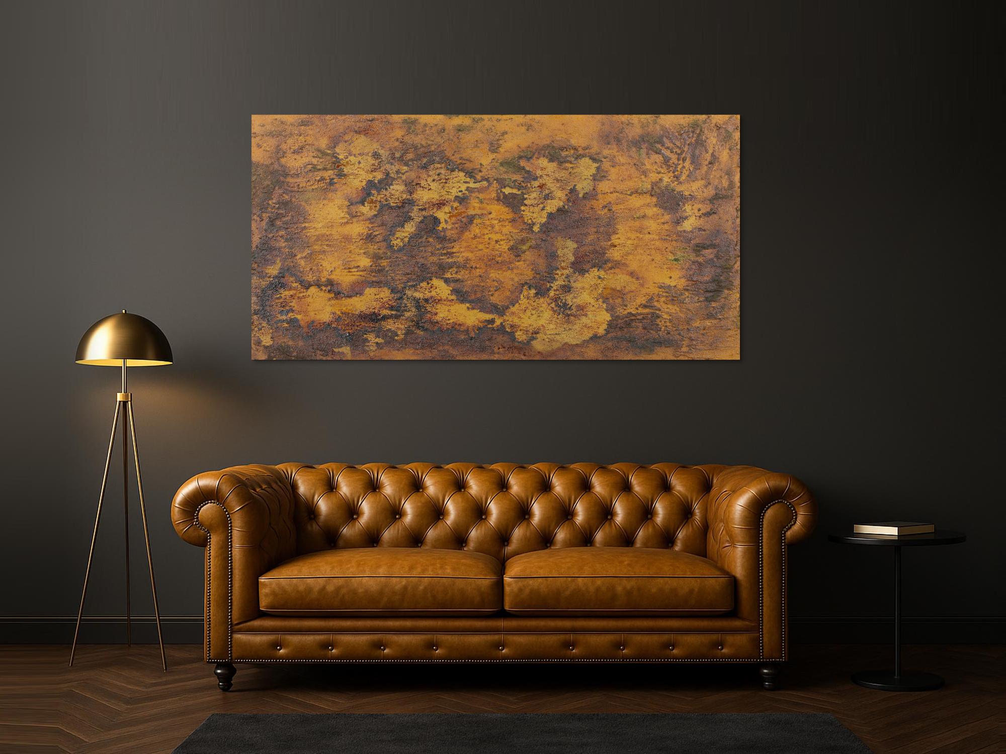 Abstraktes Gemälde aus echtem Rost abstraktes Rostbild zeitgenössisch Modern Art