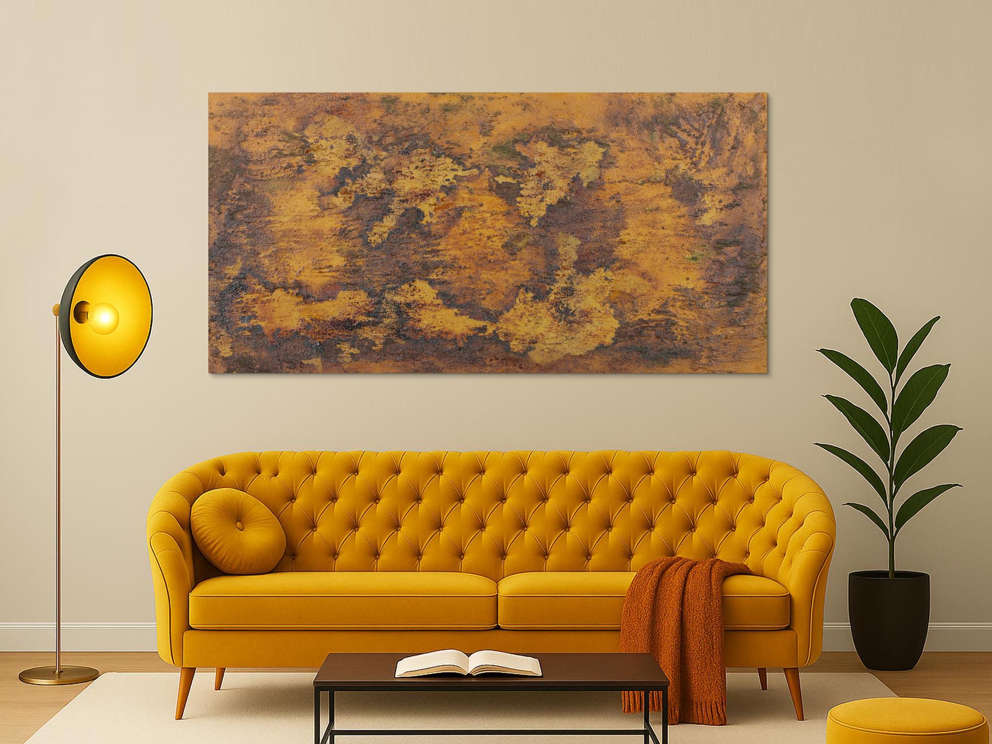 Abstraktes Gemälde aus echtem Rost abstraktes Rostbild zeitgenössisch Modern Art