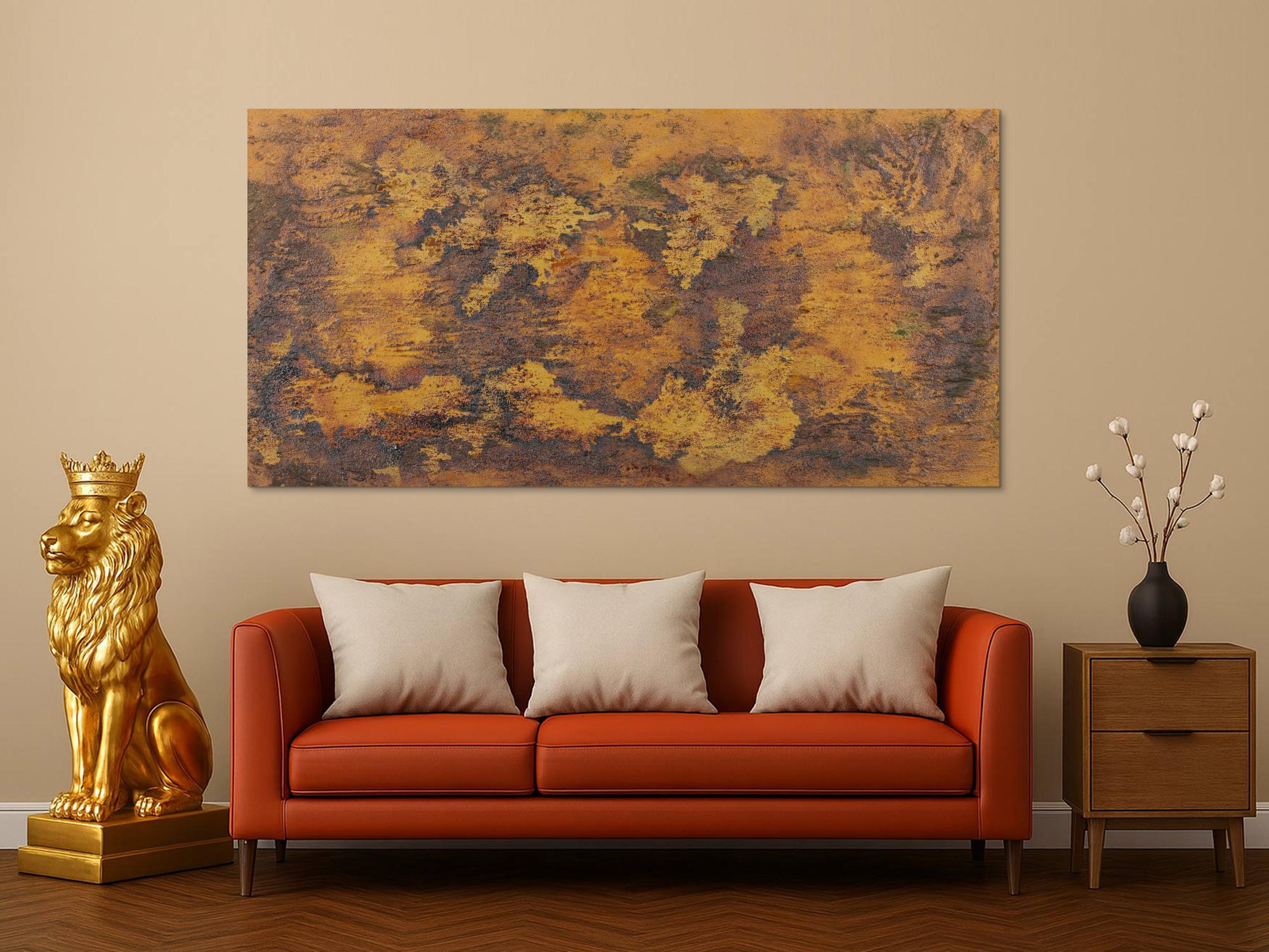 Abstraktes Gemälde aus echtem Rost abstraktes Rostbild zeitgenössisch Modern Art