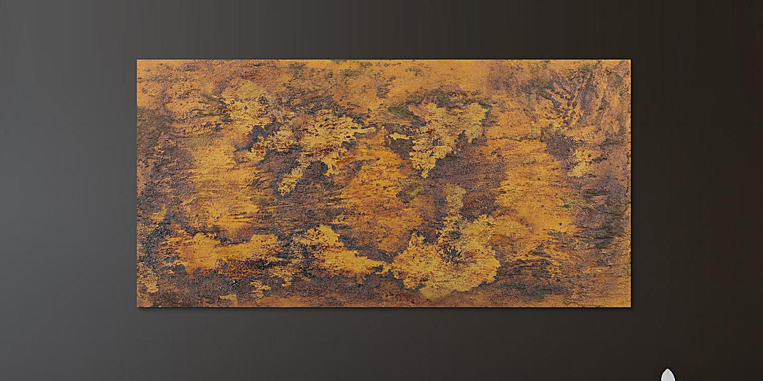 Abstraktes Kunstwerk in Rot und Orange