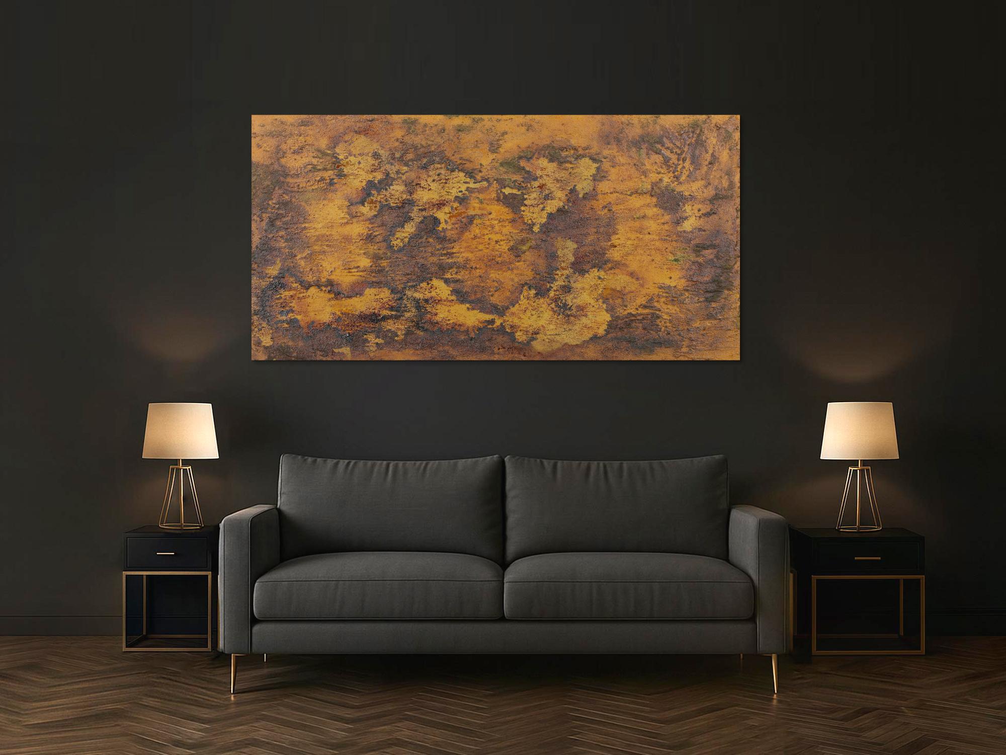 Abstraktes Gemälde aus echtem Rost abstraktes Rostbild zeitgenössisch Modern Art