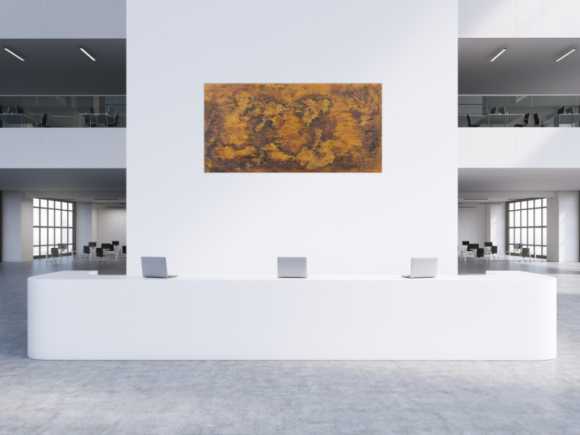 Abstraktes Gemälde aus echtem Rost abstraktes Rostbild zeitgenössisch Modern Art