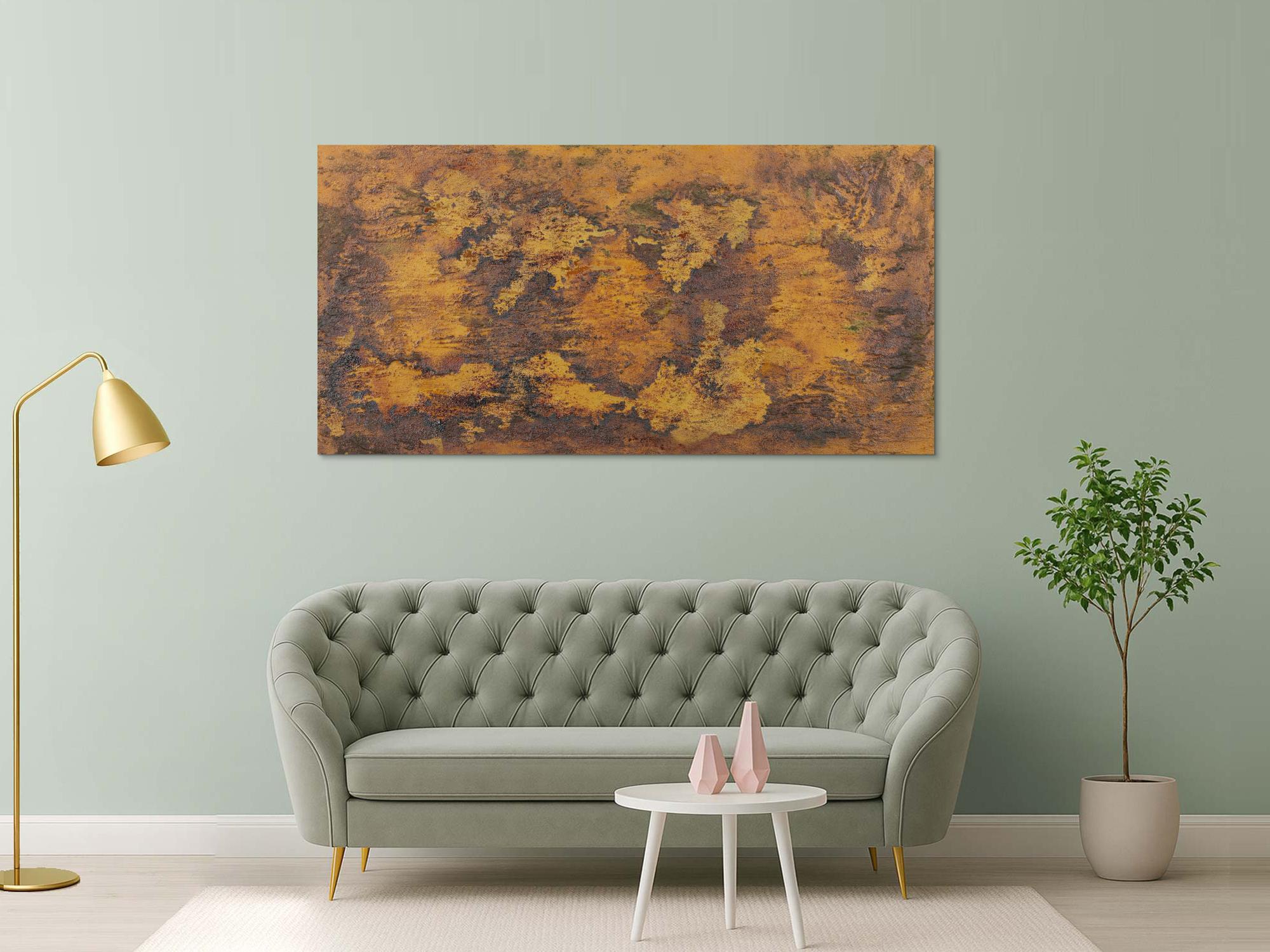 Abstraktes Gemälde aus echtem Rost abstraktes Rostbild zeitgenössisch Modern Art