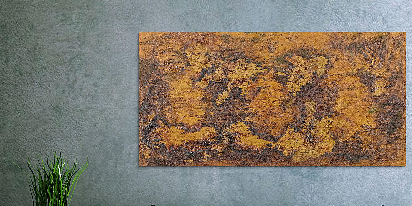 Abstraktes Gemälde aus echtem Rost abstraktes Rostbild zeitgenössisch Modern Art