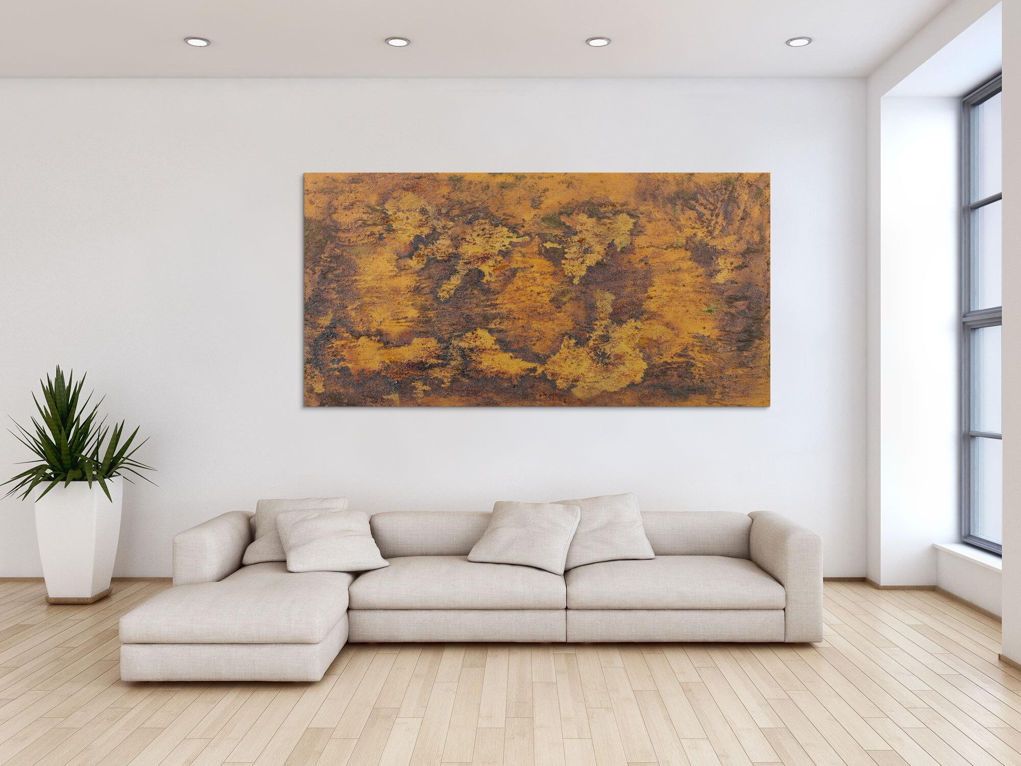 Abstraktes Gemälde aus echtem Rost abstraktes Rostbild zeitgenössisch Modern Art