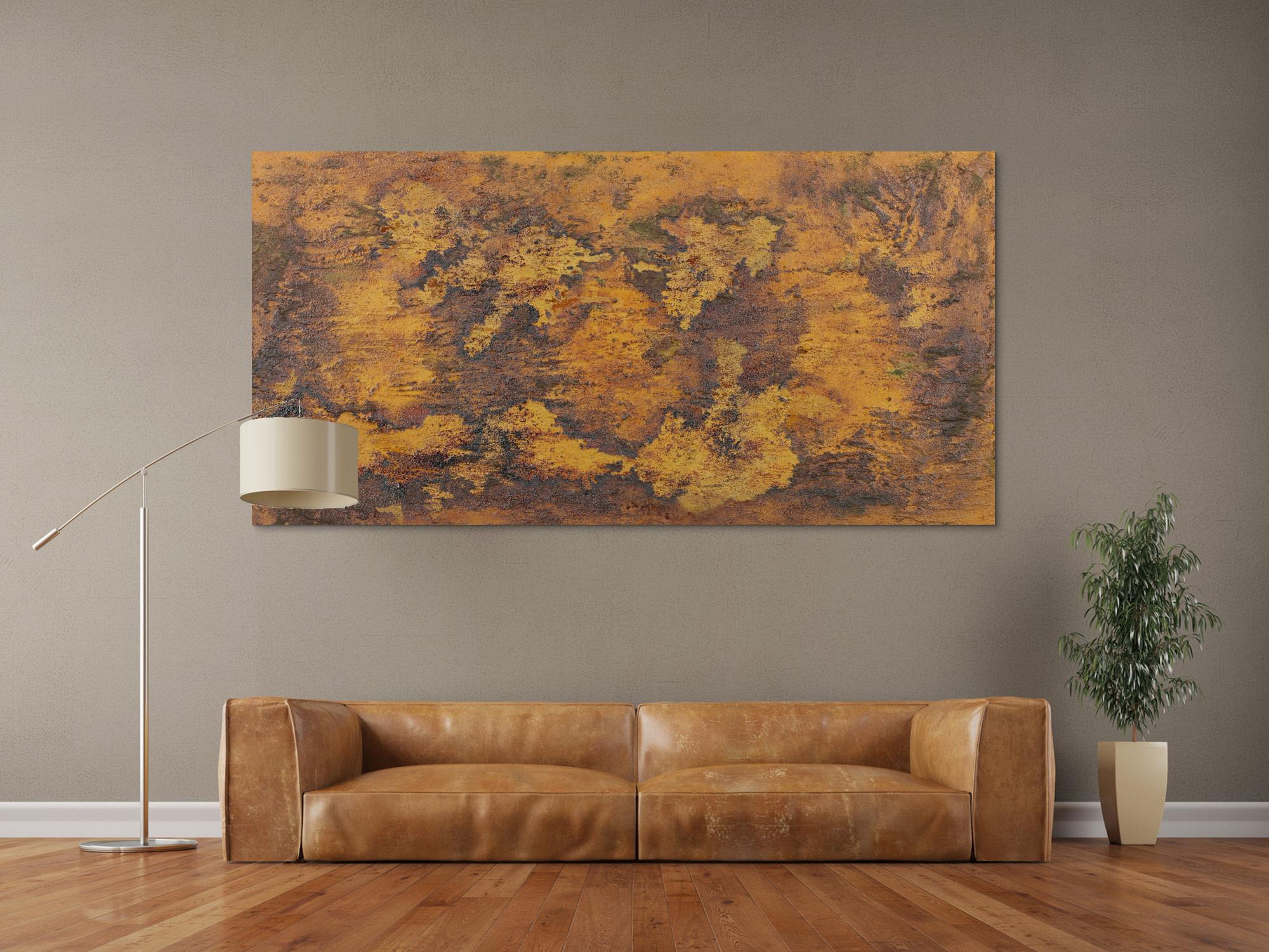 Abstraktes Gemälde aus echtem Rost abstraktes Rostbild zeitgenössisch Modern Art