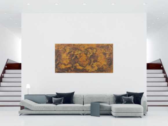 Abstraktes Gemälde aus echtem Rost abstraktes Rostbild zeitgenössisch Modern Art