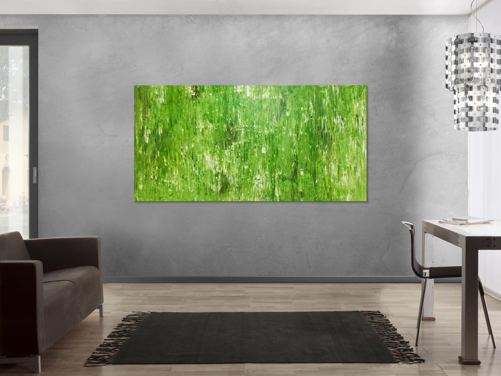 Abstraktes Acrylbild grün modern