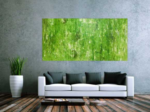 Abstraktes Acrylbild grün modern