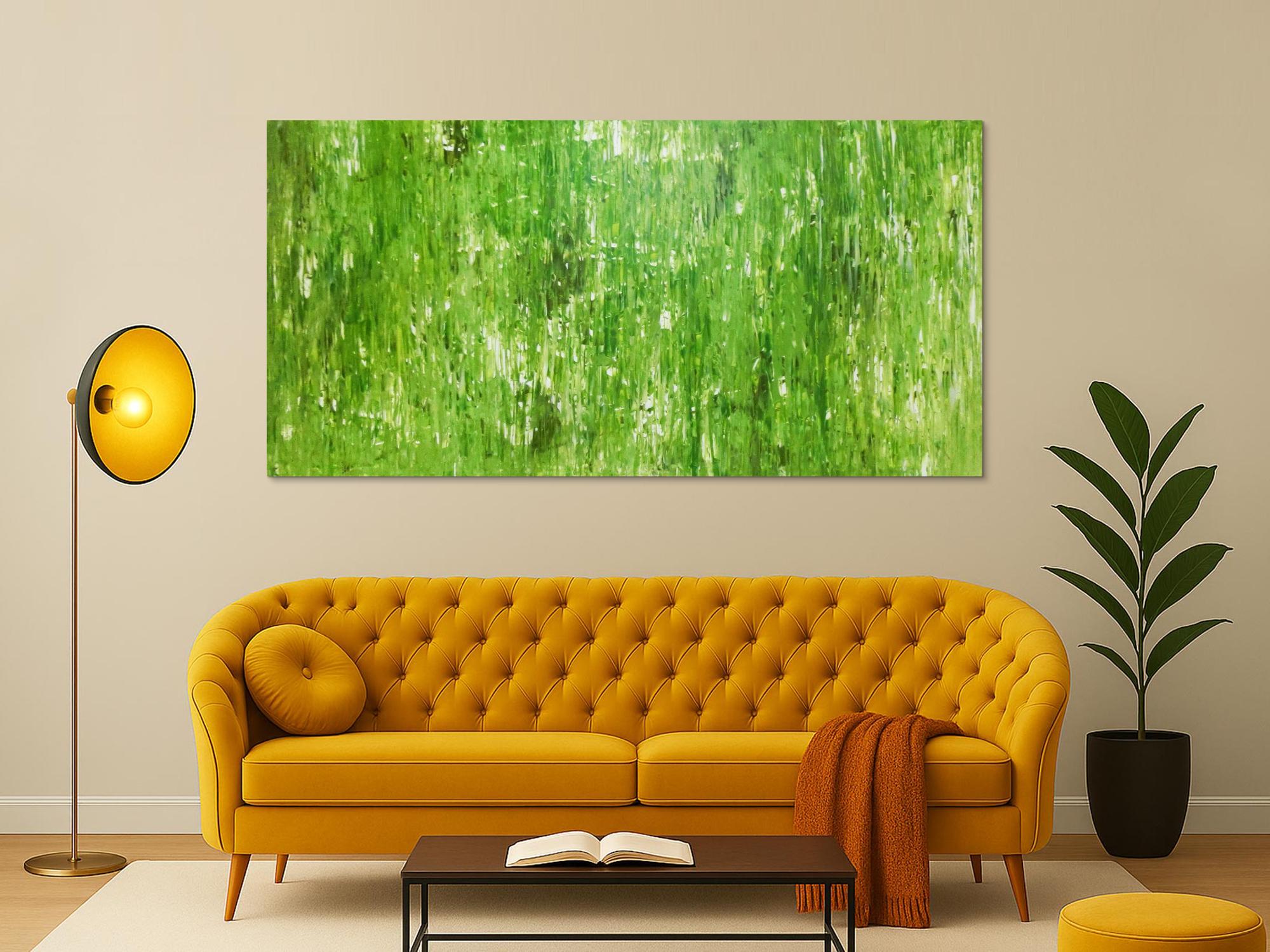 Abstraktes Acrylbild grün modern