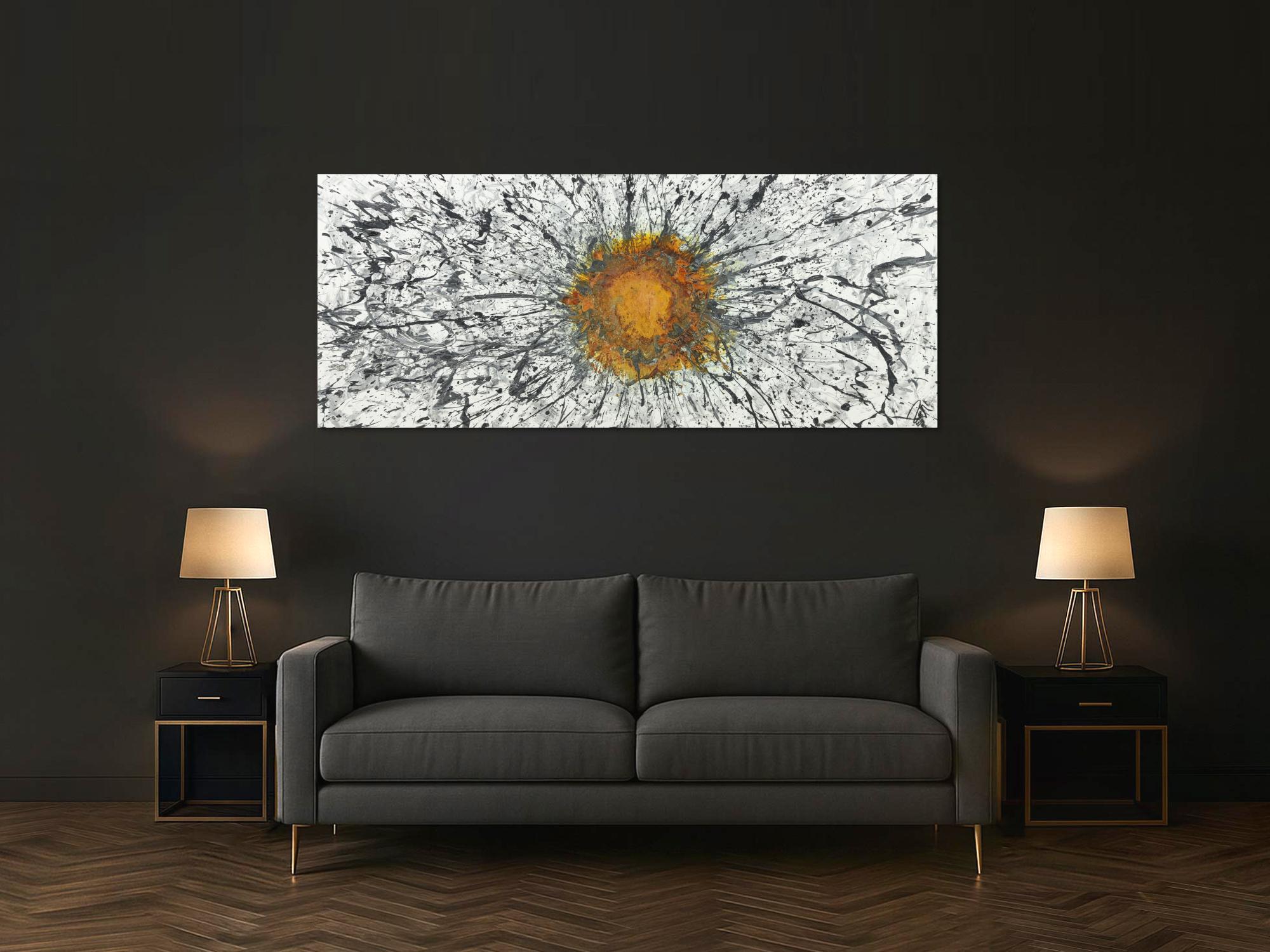 Abstraktes Bild mit Rost Acrylbild mit echtem Rost Modern Art zeitgenössisch expressionistisch