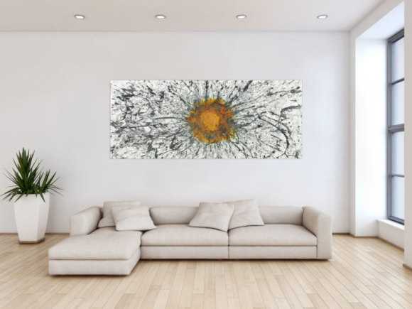 Abstraktes Bild mit Rost Acrylbild mit echtem Rost Modern Art zeitgenössisch expressionistisch
