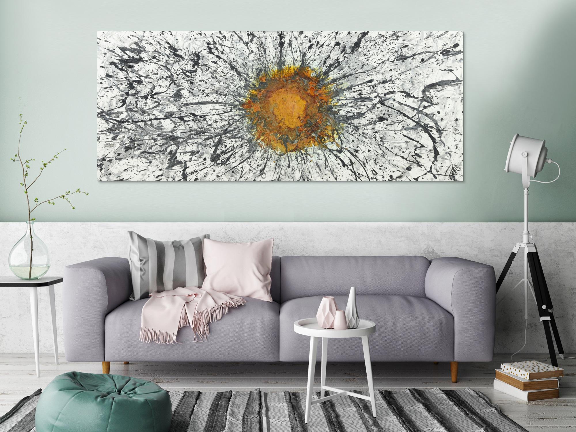 Abstraktes Bild mit Rost Acrylbild mit echtem Rost Modern Art zeitgenössisch expressionistisch