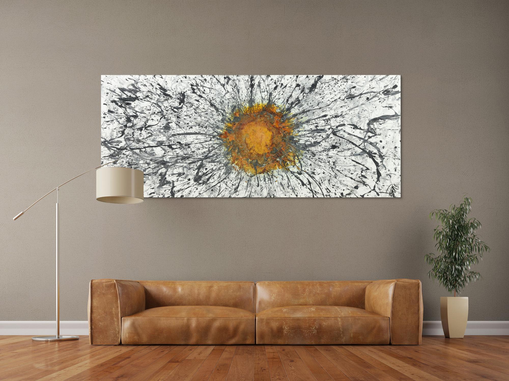 Abstraktes Bild mit Rost Acrylbild mit echtem Rost Modern Art zeitgenössisch expressionistisch