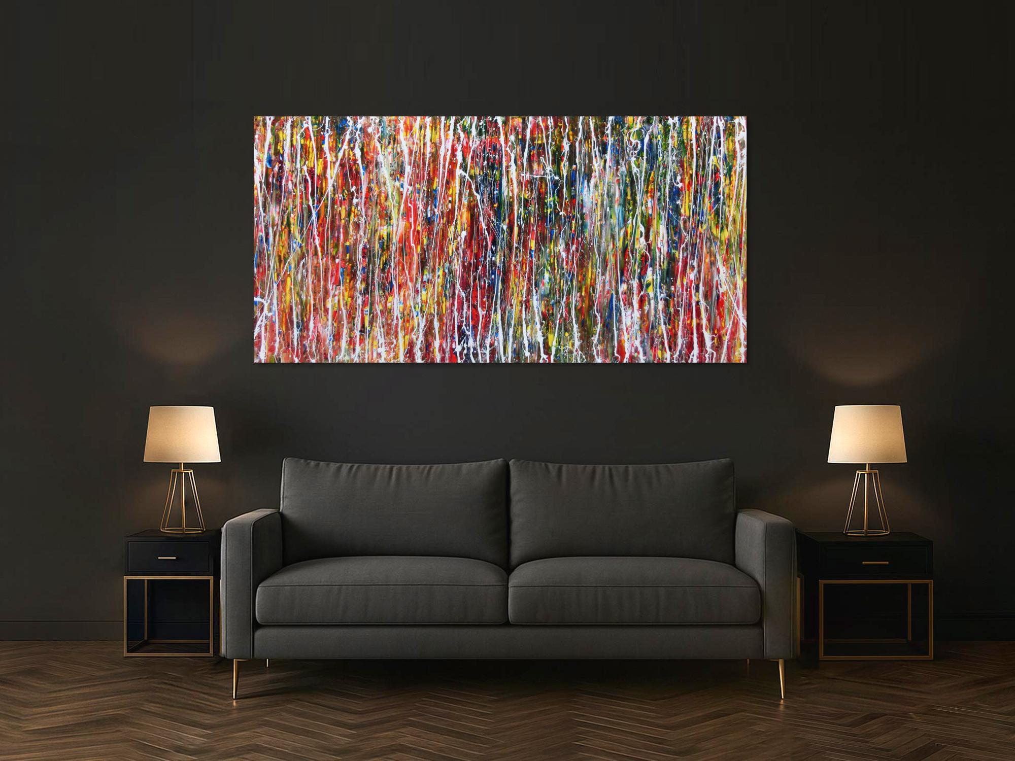 Abstraktes Acrylbild bunt modern