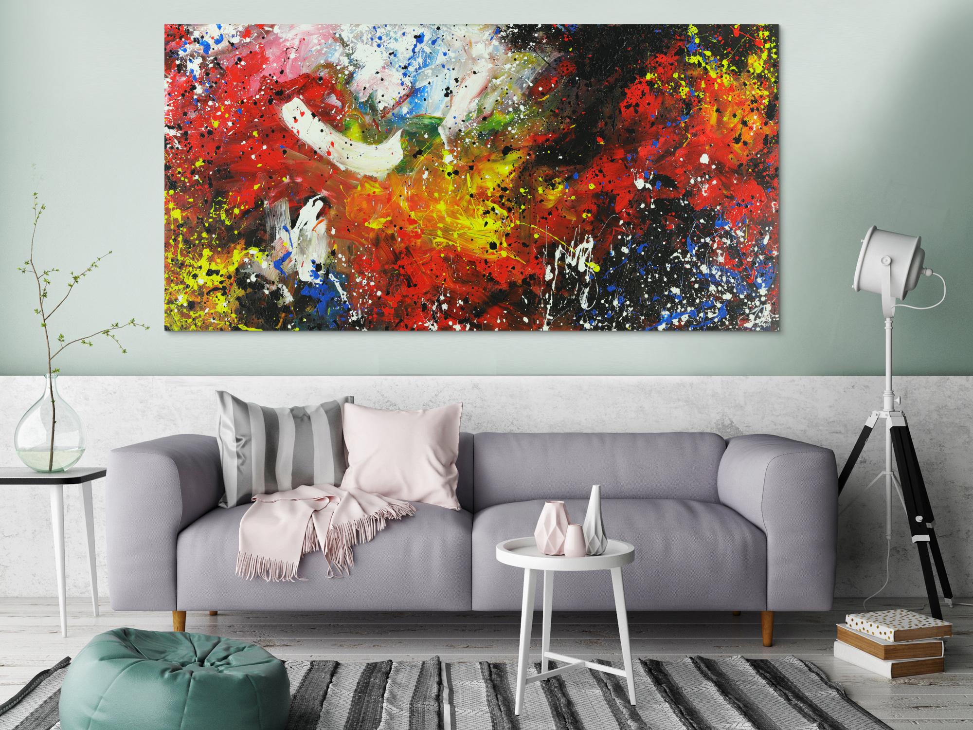 Abstraktes Acrylbild mondernes Gemälde Action Painting Modern Art expressionistisch zeitgenössisch