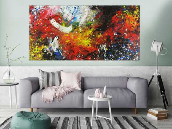 Abstraktes Acrylbild mondernes Gemälde Action Painting Modern Art expressionistisch zeitgenössisch
