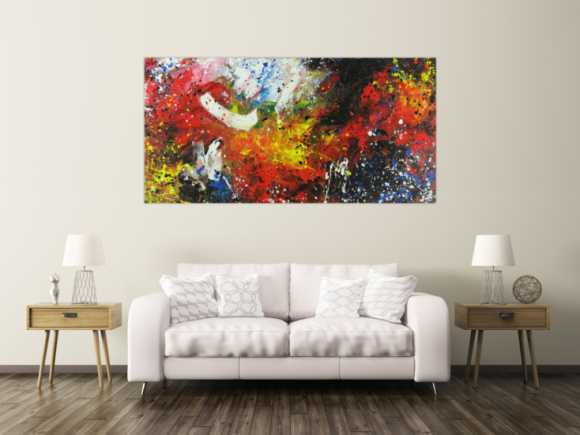 Abstraktes Acrylbild mondernes Gemälde Action Painting Modern Art expressionistisch zeitgenössisch