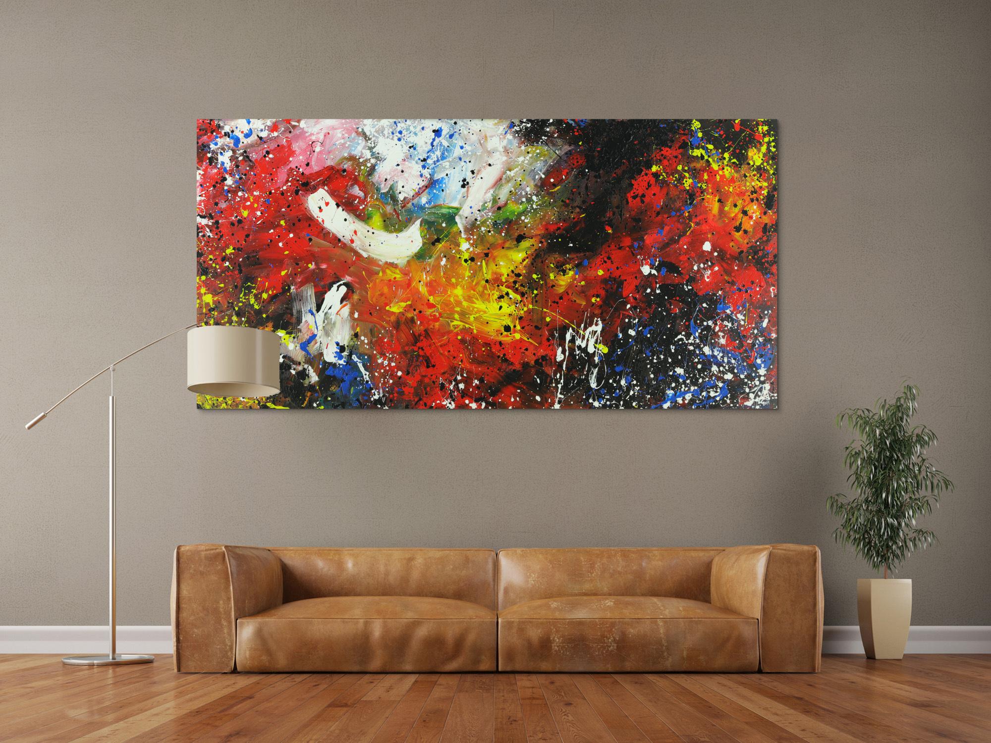 Abstraktes Acrylbild mondernes Gemälde Action Painting Modern Art expressionistisch zeitgenössisch