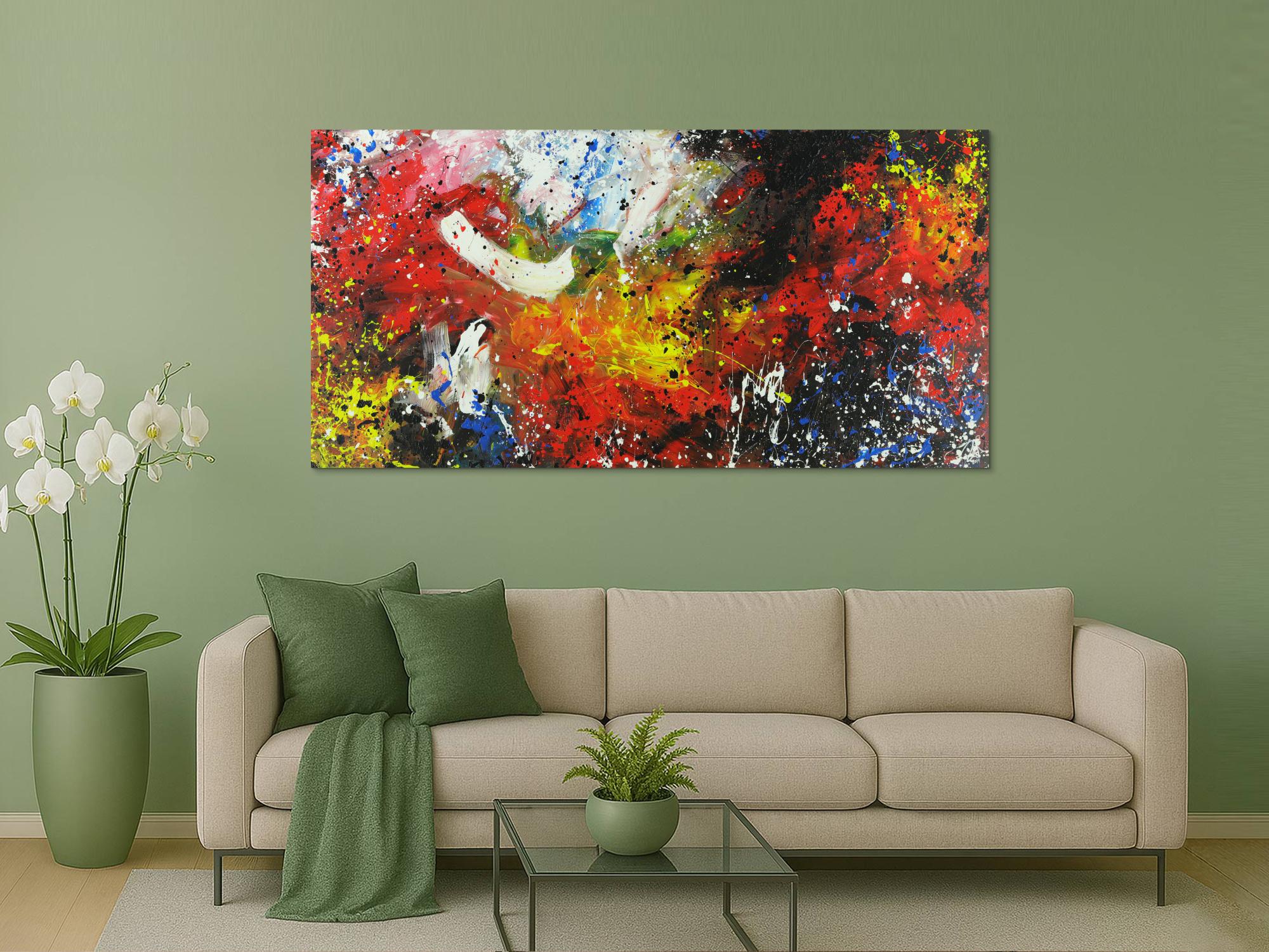 Abstraktes Acrylbild mondernes Gemälde Action Painting Modern Art expressionistisch zeitgenössisch