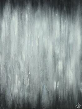 Abstraktes Acrylbild schwarz weiß feine Struktur mit Sand modern zeigenössisch