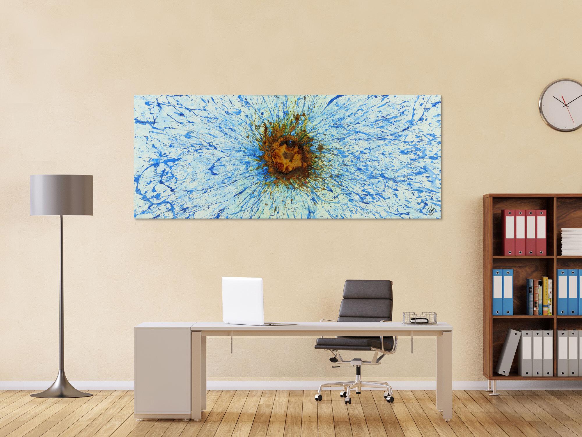 Abstraktes Acrylbild aus echtem Rost und Acrylfarbe Action Paintng Modern Art zeitgenössisch