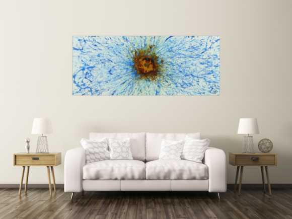Abstraktes Acrylbild aus echtem Rost und Acrylfarbe Action Paintng Modern Art zeitgenössisch
