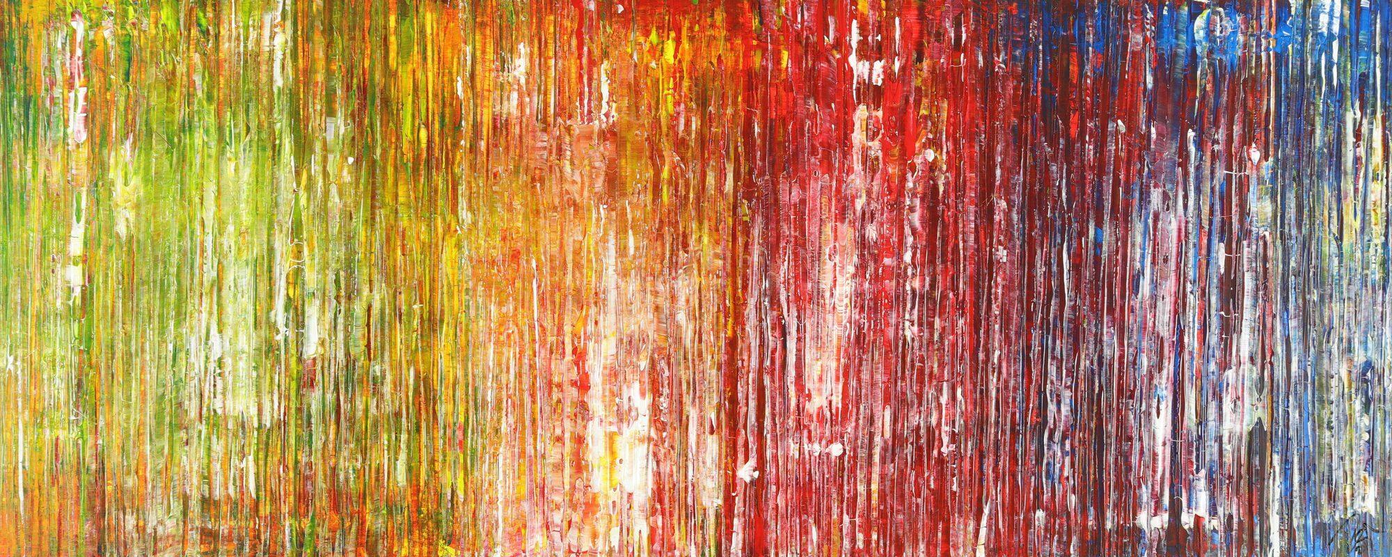 Abstraktes Acrylbild sehr modern bunt Spachteltechnik zeitgenössisch 