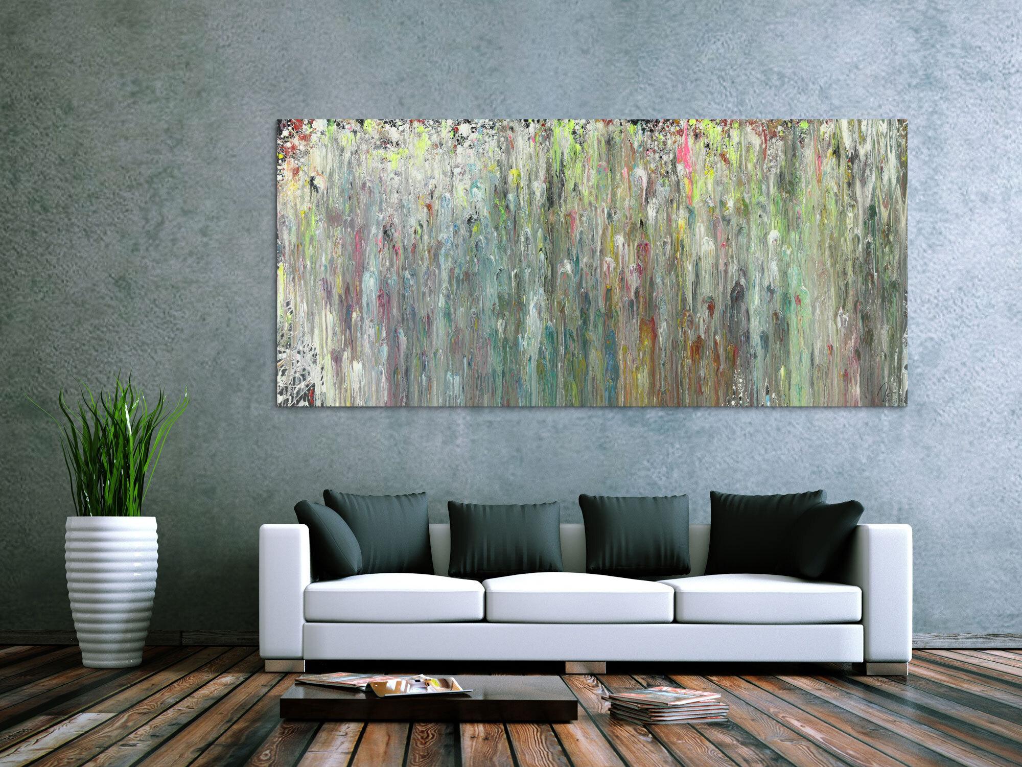 Abstraktes Acrylbild sehr modern zeitgenössisch expressionistisch handgemalt sehr groß