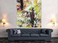 Abstraktes Acrylbild Action Painting sehr modern zeitgenössisch expressionistisch hochformat