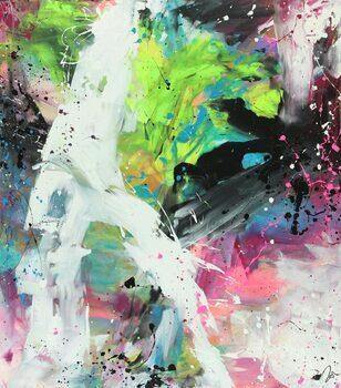 Abstraktes Gemälde Modern Action Painting zeitgenössisch expressionistisch hochformat