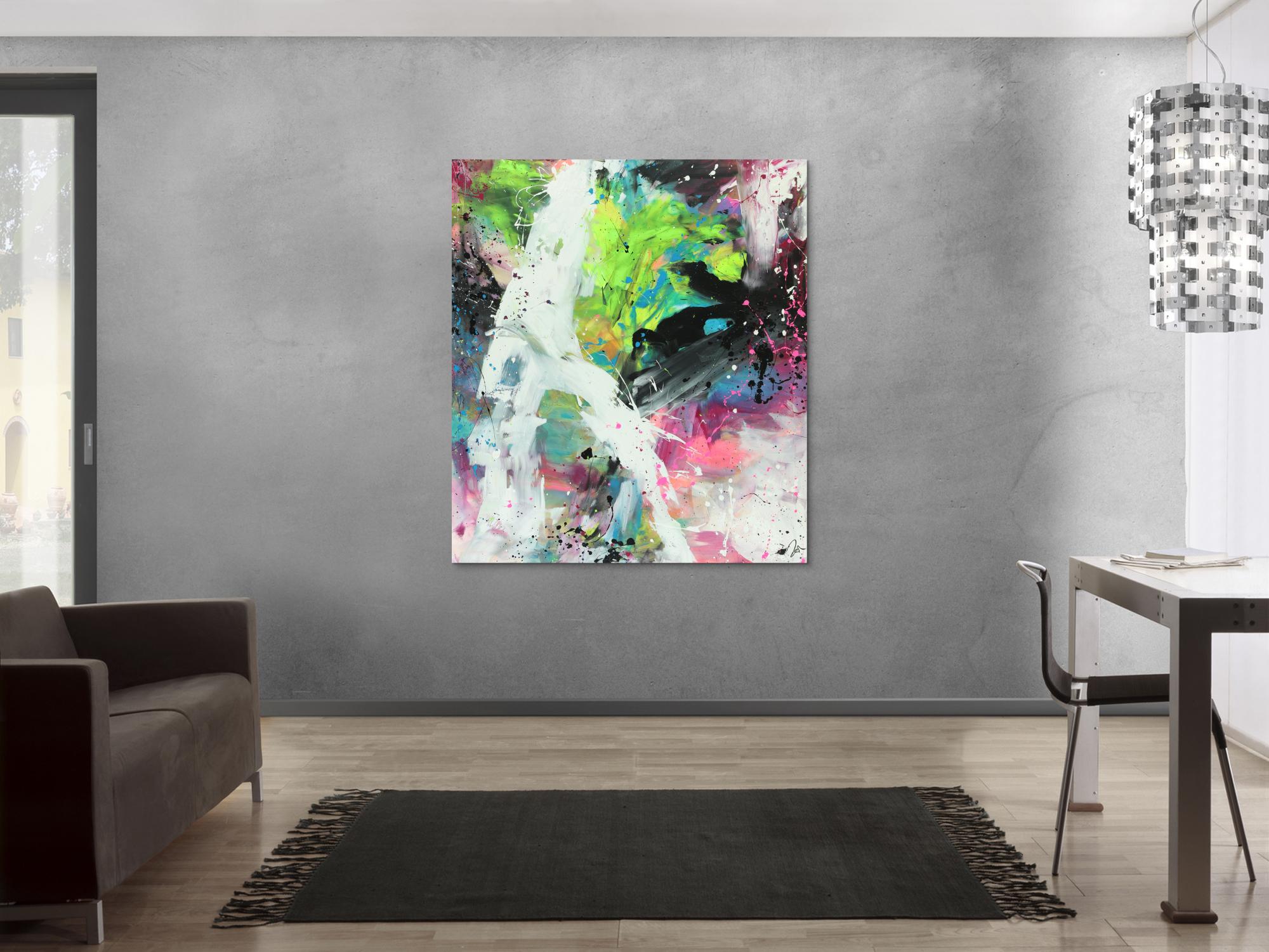 Abstraktes Gemälde Modern Action Painting zeitgenössisch expressionistisch hochformat