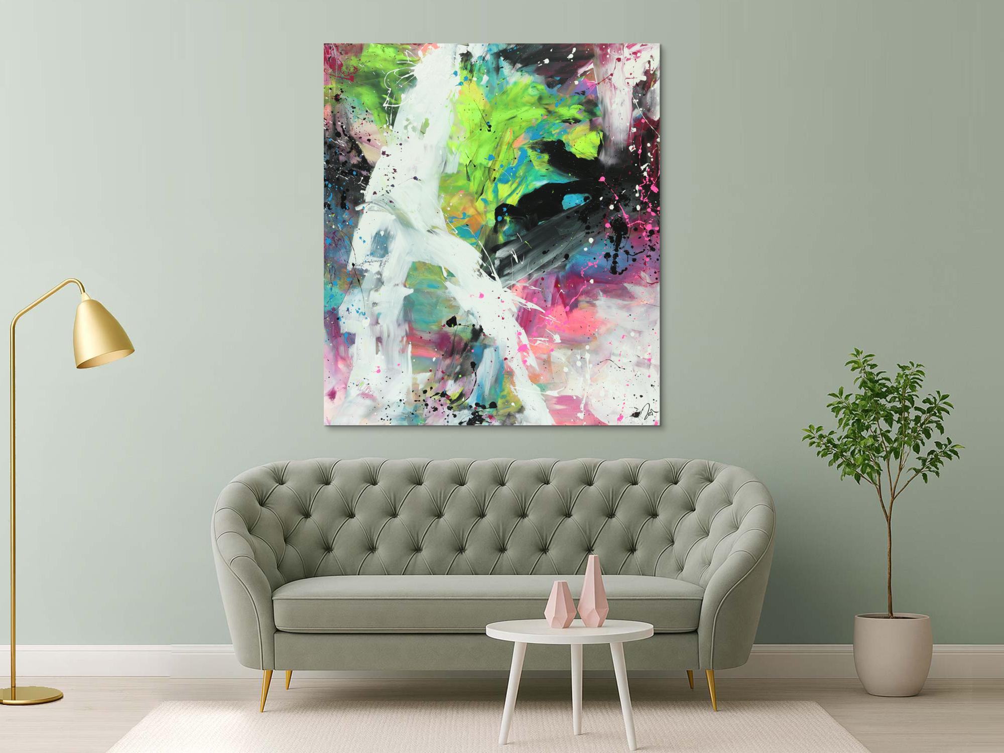 Abstraktes Gemälde Modern Action Painting zeitgenössisch expressionistisch hochformat