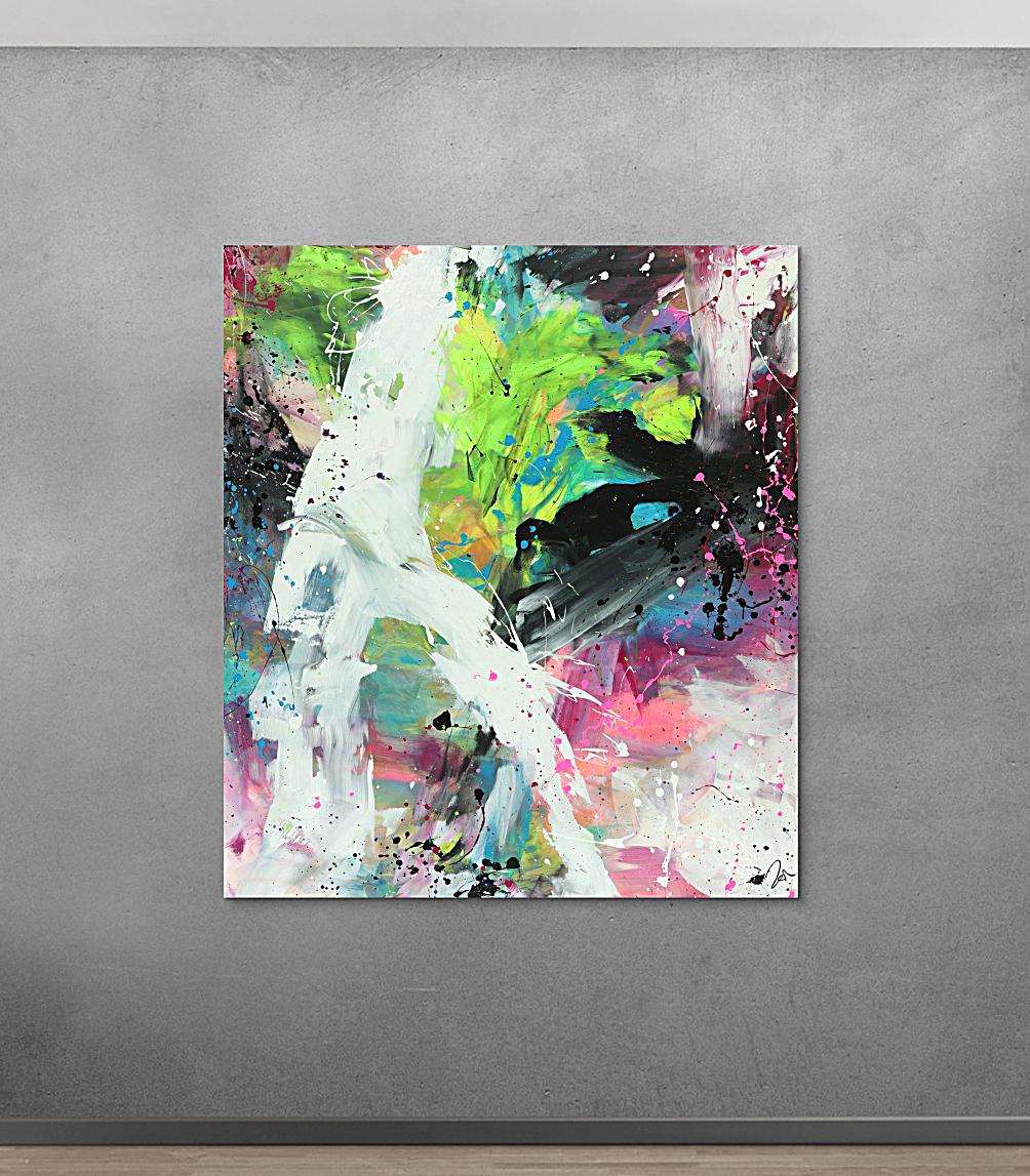 Abstraktes Gemälde Modern Action Painting zeitgenössisch expressionistisch hochformat