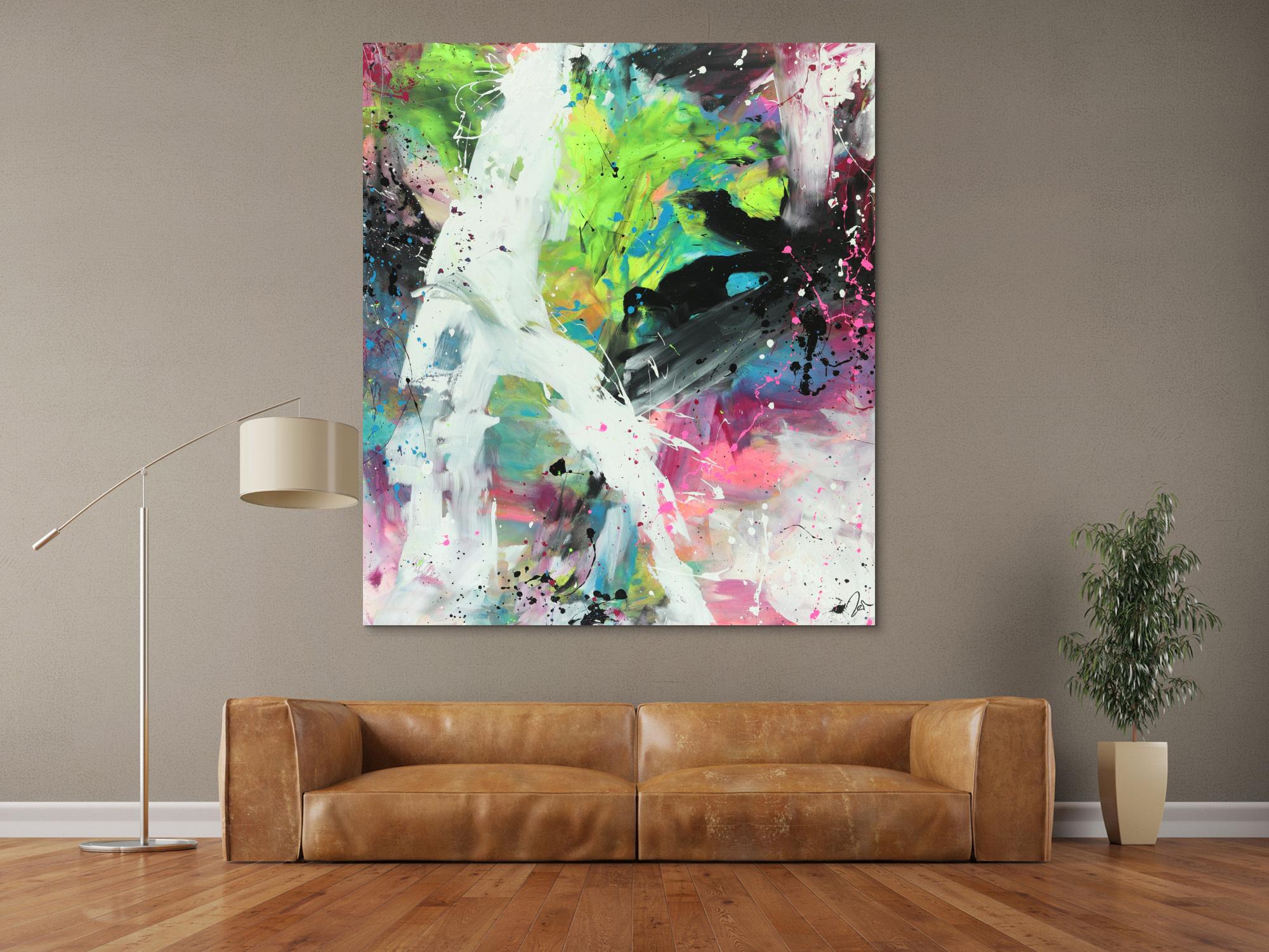 Abstraktes Gemälde Modern Action Painting zeitgenössisch expressionistisch hochformat