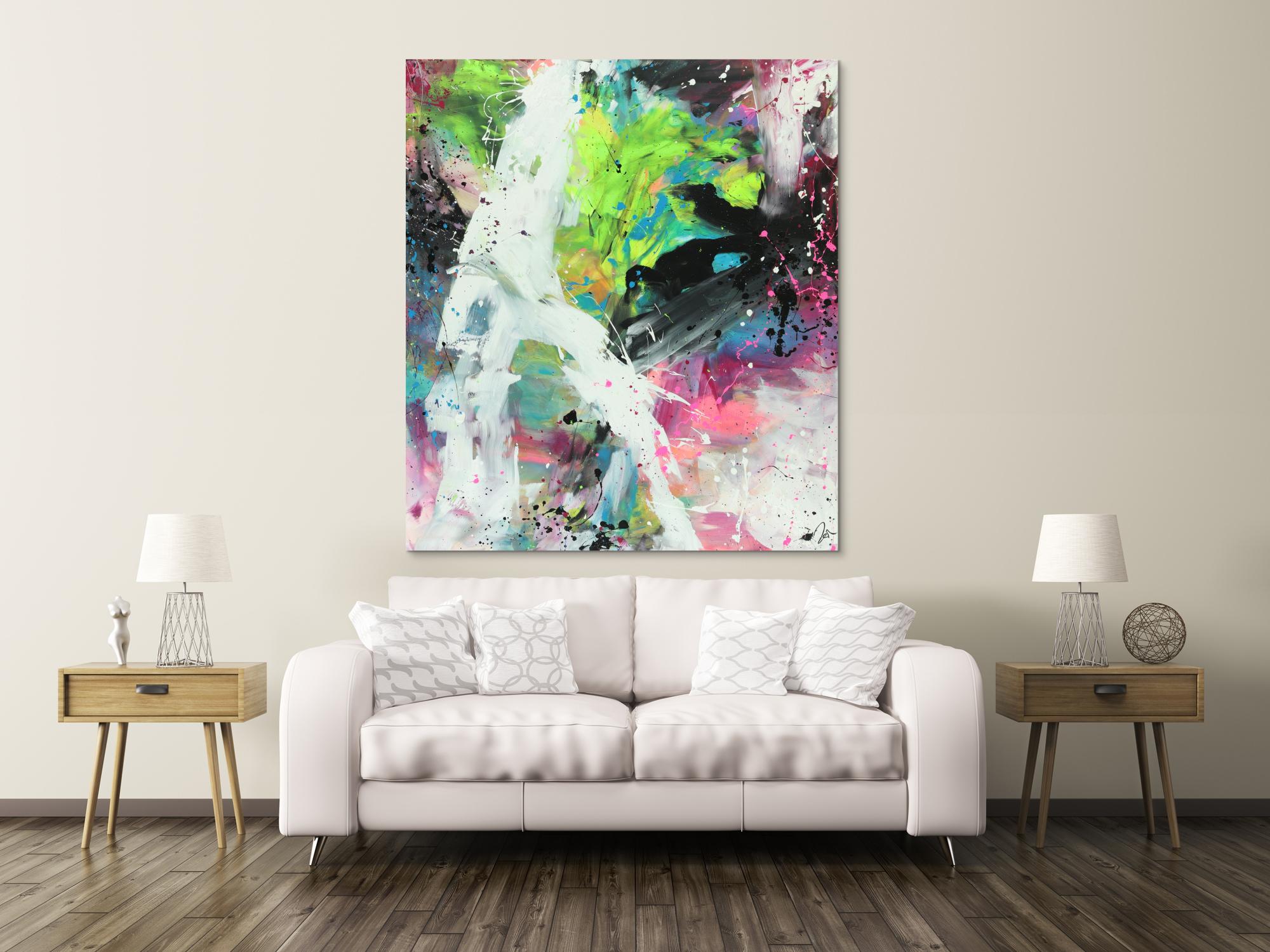 Abstraktes Gemälde Modern Action Painting zeitgenössisch expressionistisch hochformat