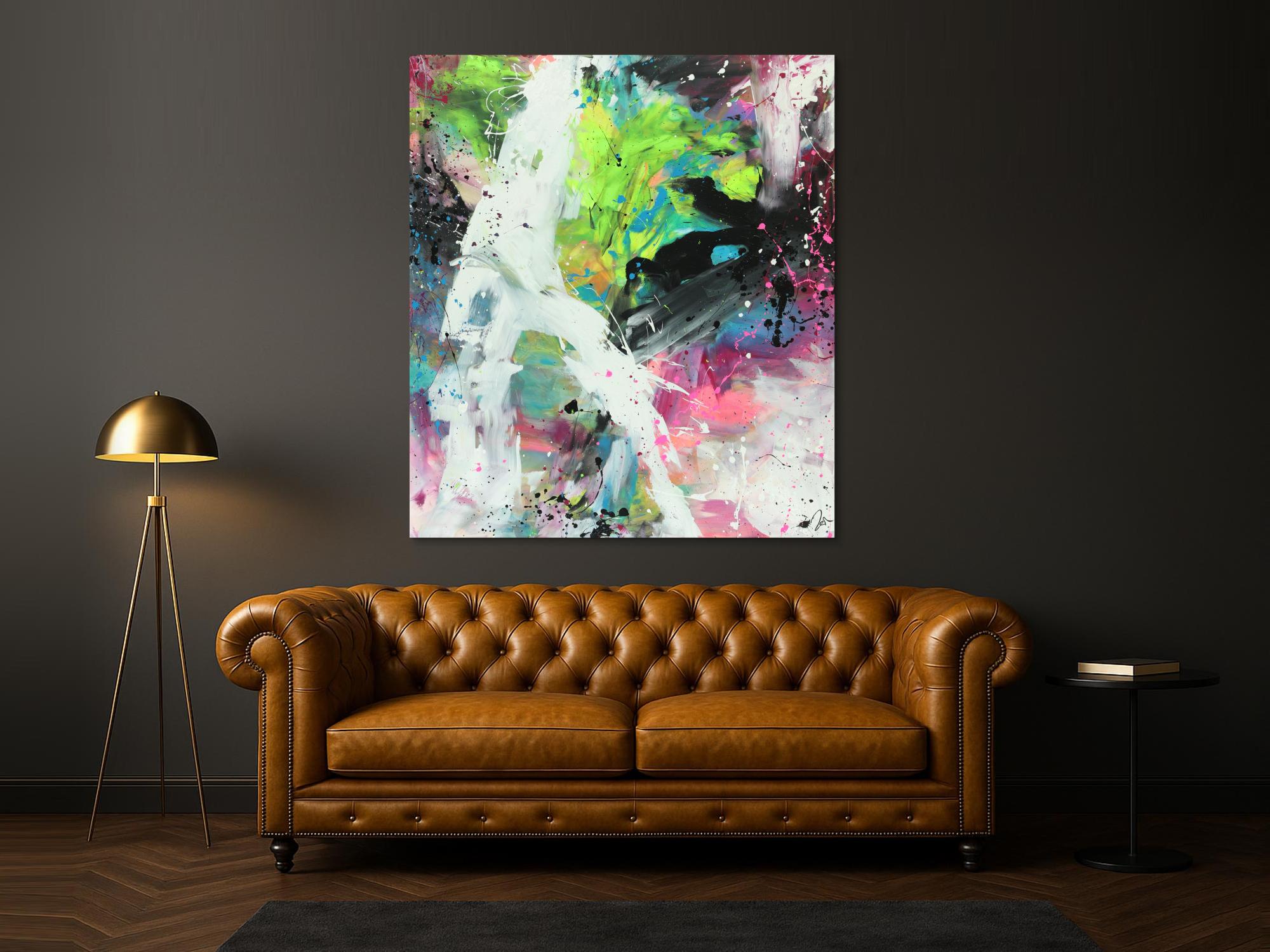 Abstraktes Gemälde Modern Action Painting zeitgenössisch expressionistisch hochformat