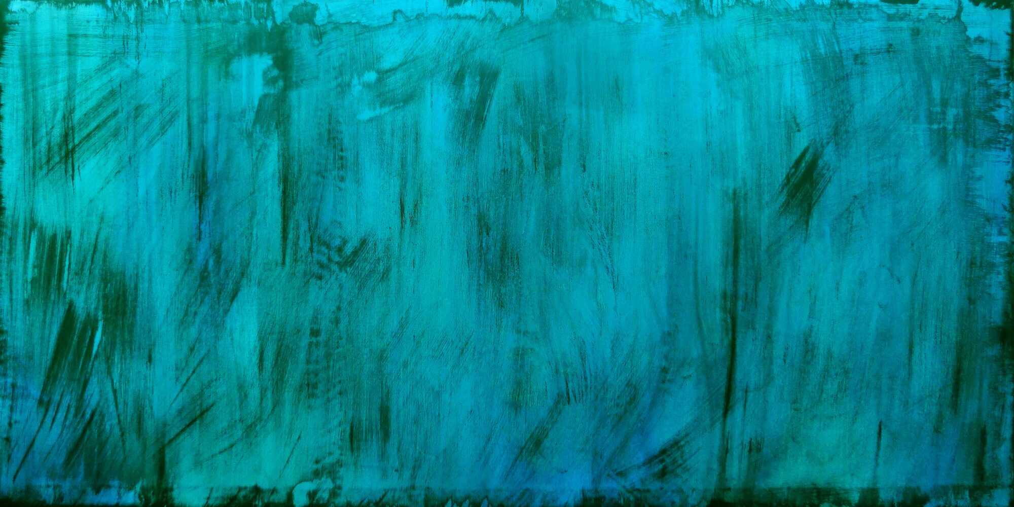 Abstraktes Acrylbild türkies vintage