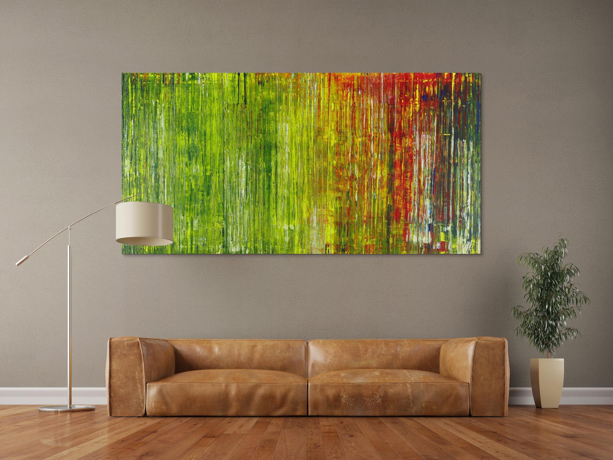 Abstraktes Acrylbild bunt in Spachteltechnik sehr modern zeitgenössisch handgemalt expressionistisch