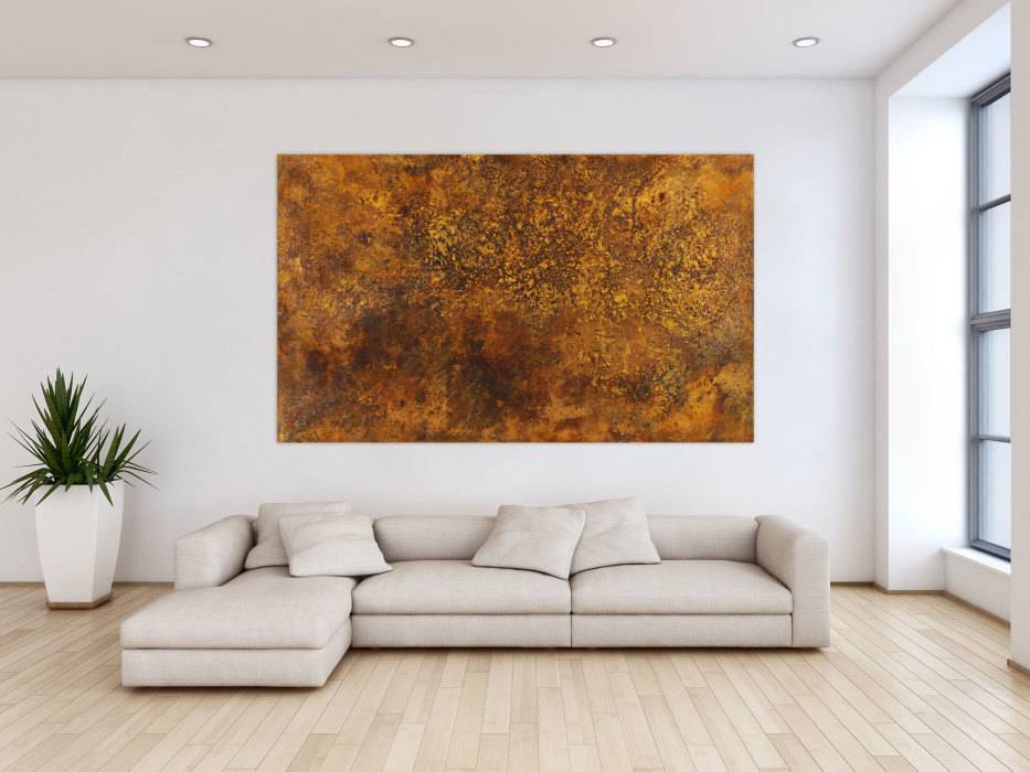 Hochwertige Kunst auf Leinwand Abstraktes Bild aus echtem Rost auf