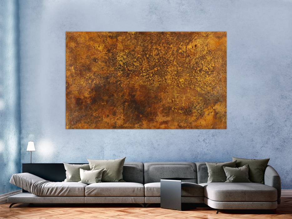 Hochwertige Kunst auf Leinwand Abstraktes Bild aus echtem Rost auf