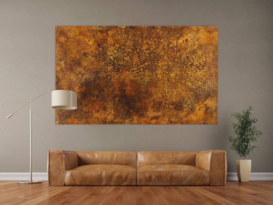 Hochwertige Kunst auf Leinwand Abstraktes Bild aus echtem Rost auf
