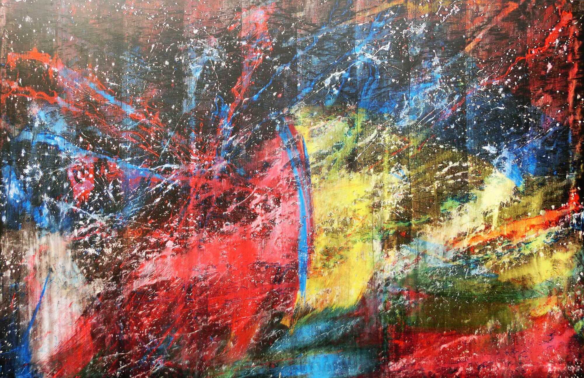 Abstraktes Actylbild Bunt modern