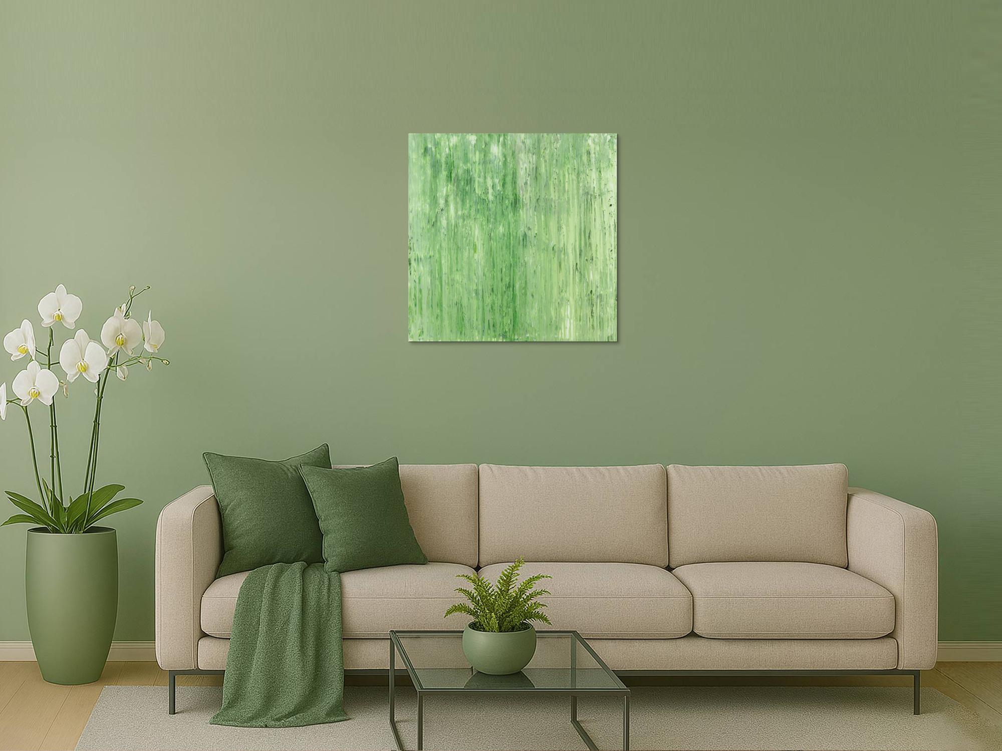 Abstraktes Acrylbild Modern Art handgemalt auf Leinwand Action Painting quadratisch