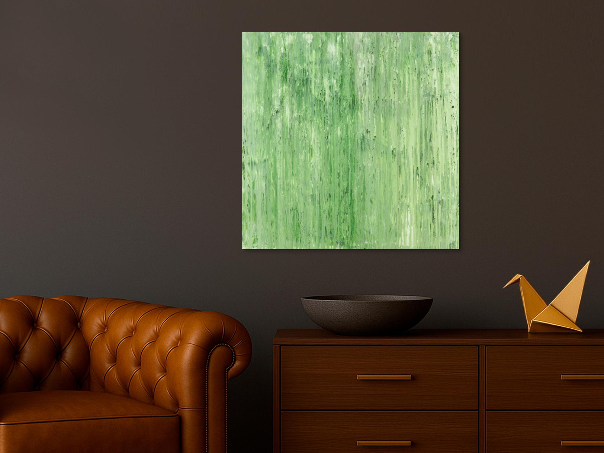 Abstraktes Acrylbild Modern Art handgemalt auf Leinwand Action Painting quadratisch