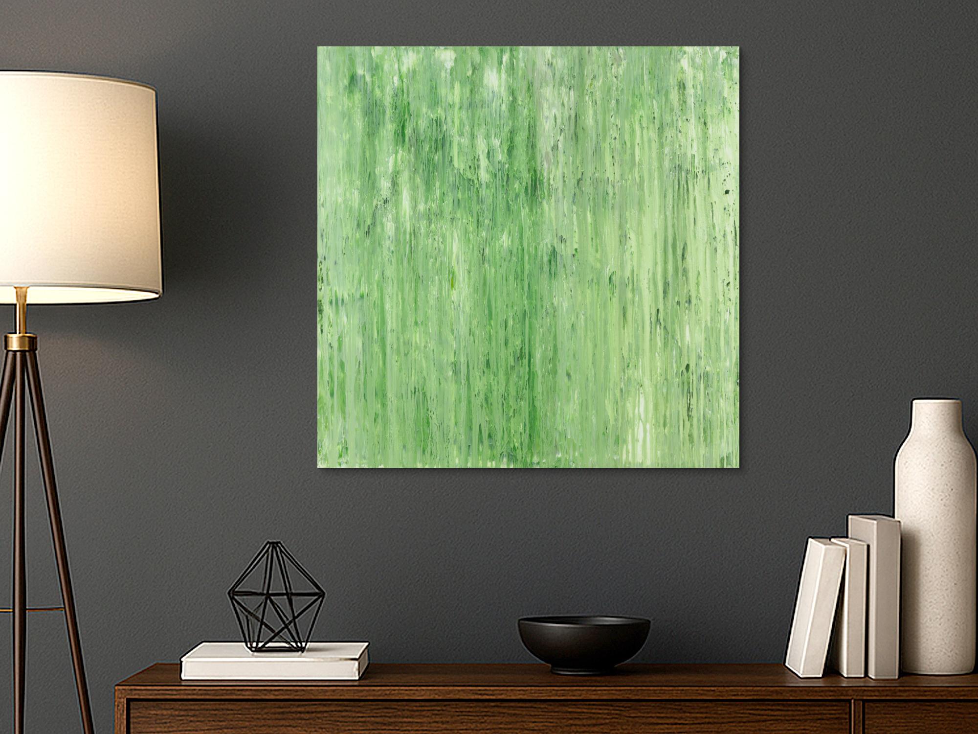 Abstraktes Acrylbild Modern Art handgemalt auf Leinwand Action Painting quadratisch